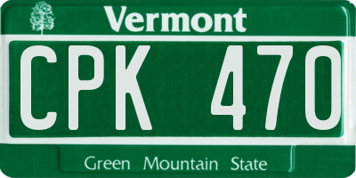 VT license plate CPK470