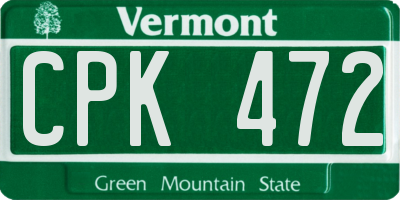 VT license plate CPK472