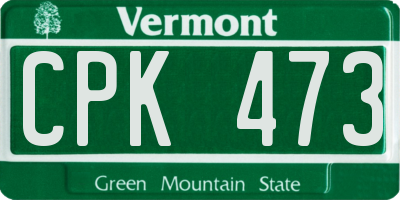 VT license plate CPK473