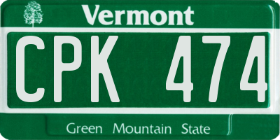 VT license plate CPK474