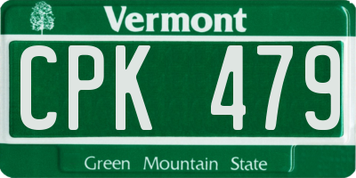 VT license plate CPK479