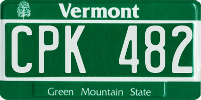 VT license plate CPK482