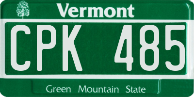 VT license plate CPK485