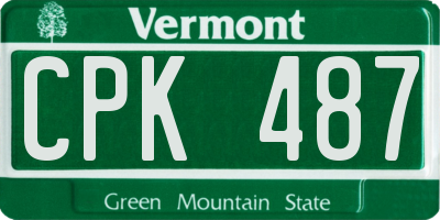 VT license plate CPK487