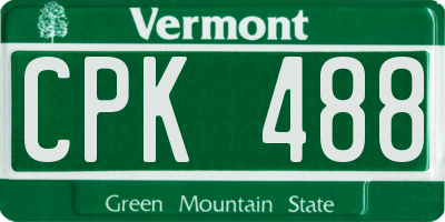 VT license plate CPK488