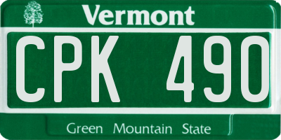 VT license plate CPK490