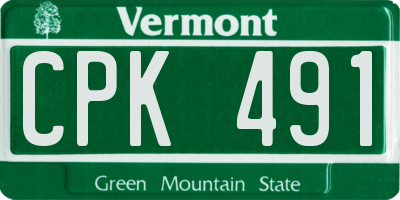 VT license plate CPK491