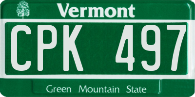 VT license plate CPK497