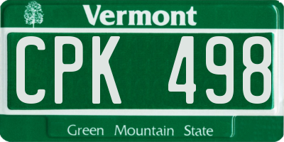 VT license plate CPK498