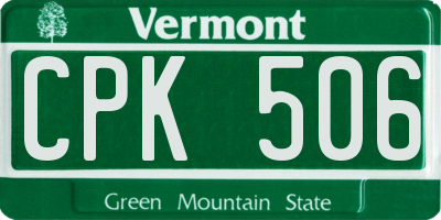 VT license plate CPK506