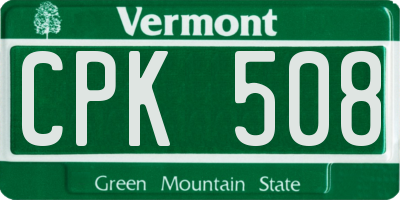 VT license plate CPK508