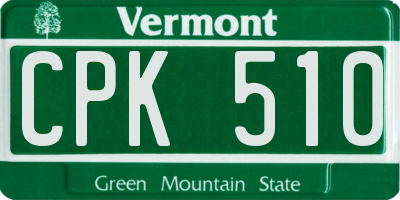 VT license plate CPK510