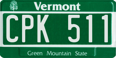 VT license plate CPK511