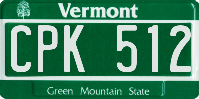 VT license plate CPK512