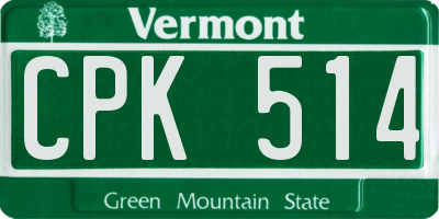 VT license plate CPK514