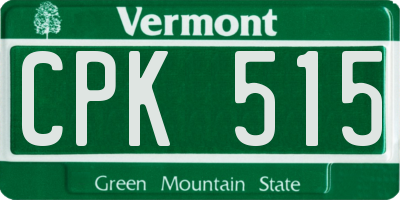 VT license plate CPK515