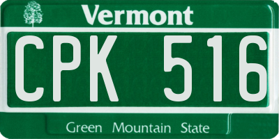 VT license plate CPK516