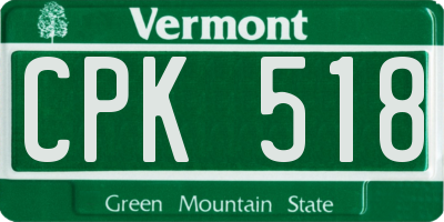 VT license plate CPK518
