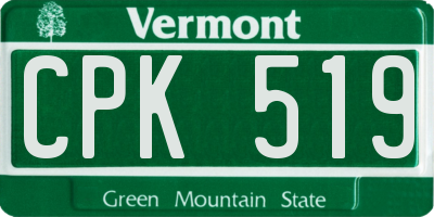 VT license plate CPK519