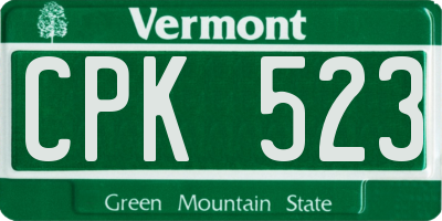 VT license plate CPK523