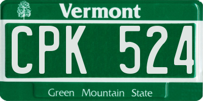 VT license plate CPK524