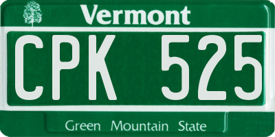 VT license plate CPK525