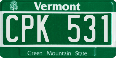 VT license plate CPK531