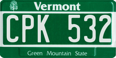 VT license plate CPK532