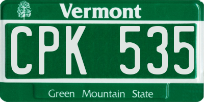 VT license plate CPK535