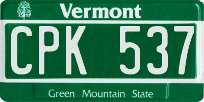 VT license plate CPK537