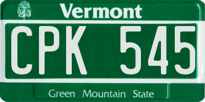 VT license plate CPK545