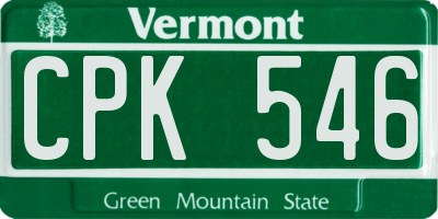 VT license plate CPK546