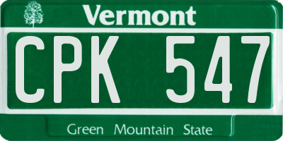 VT license plate CPK547