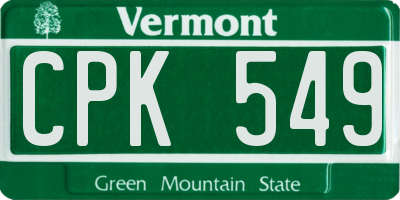 VT license plate CPK549
