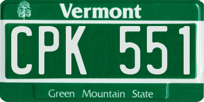 VT license plate CPK551