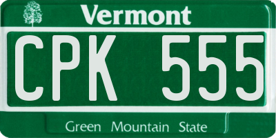 VT license plate CPK555