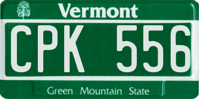VT license plate CPK556