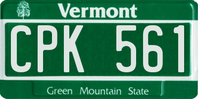 VT license plate CPK561