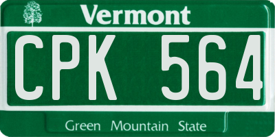 VT license plate CPK564