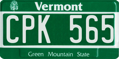 VT license plate CPK565