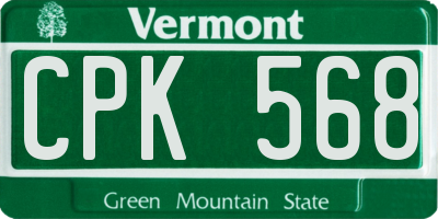 VT license plate CPK568