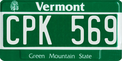 VT license plate CPK569