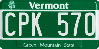 VT license plate CPK570