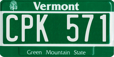 VT license plate CPK571