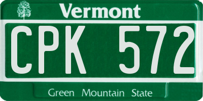 VT license plate CPK572
