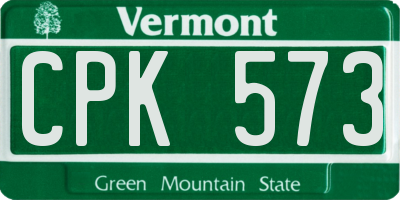 VT license plate CPK573