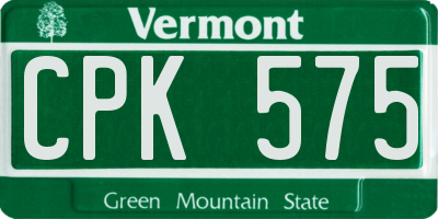 VT license plate CPK575