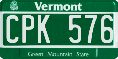VT license plate CPK576