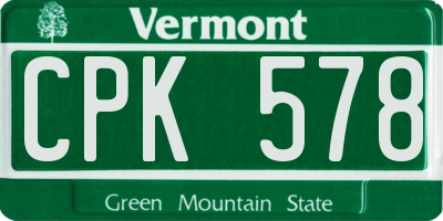 VT license plate CPK578