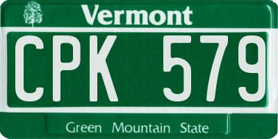 VT license plate CPK579